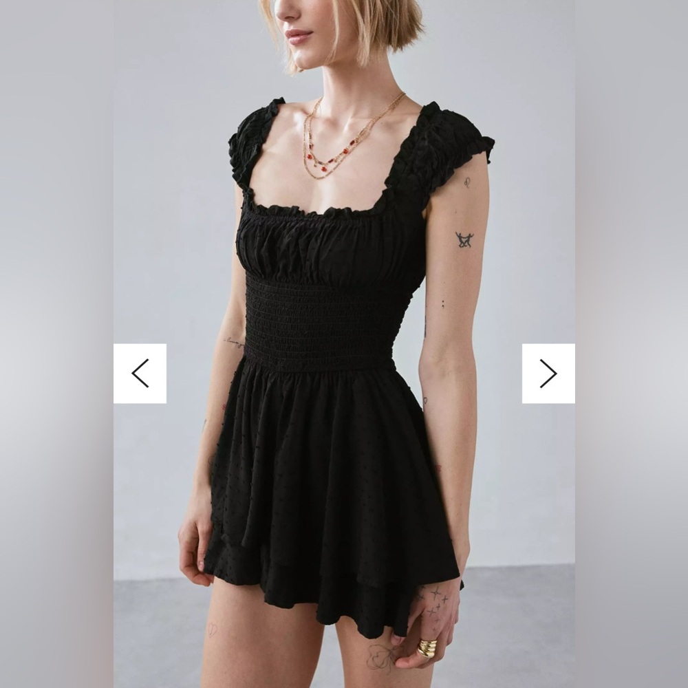 UO Rosie Smocked Tiered Ruffle Romper